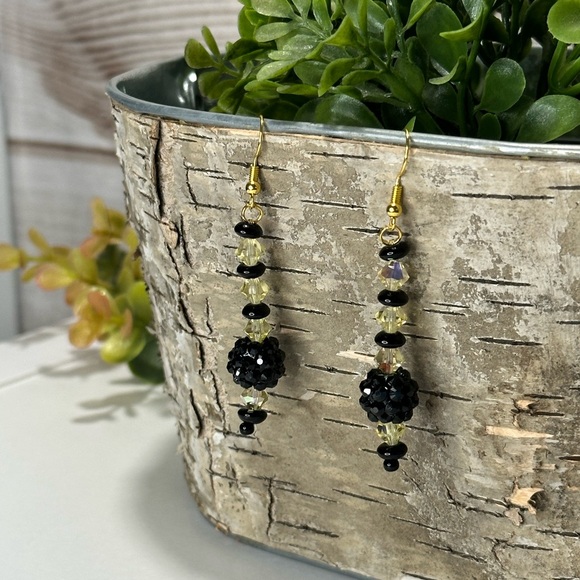Handmade Black Orb Earrings - Picture 1 of 8